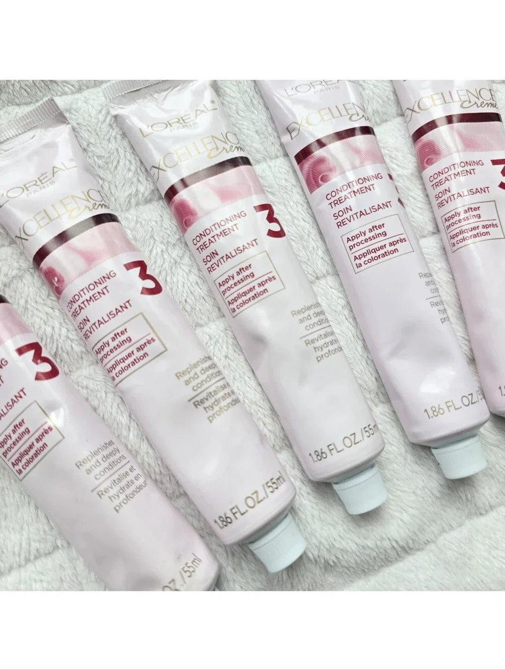 new L'oréal Excellence Creme # 3 Conditioning Treatment Color Treated Hair Tubes